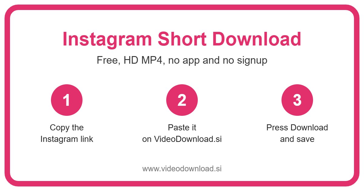 instagram short download in 3 steps