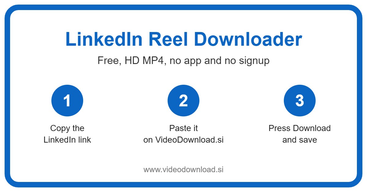 LinkedIn Reel Downloader in 3 steps